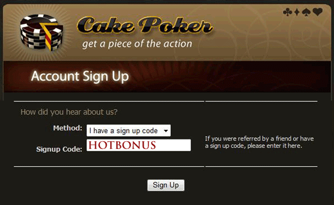 Cake Poker Bonus Code 2012
