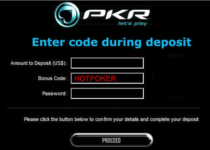 PKR Bonus Code