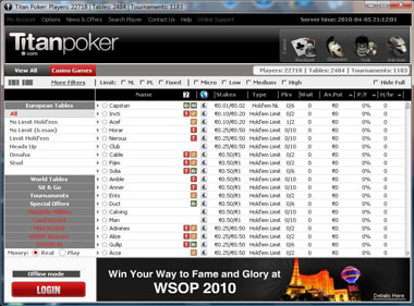 Titan Poker Review - Lobby